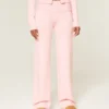 Gilly Hicks Sweater-Knit Foldover Straight Pants