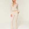 Gilly Hicks Sweater-Knit Foldover Waist Boot Pants