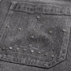 Grey Embroidered Studded Skater Baggy Jeans