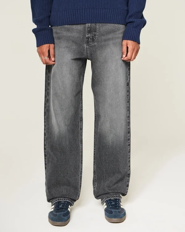Grey Heart Graphic Baggy Jeans Grey Heart Graphic Baggy Jeans