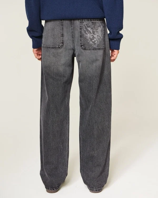 Grey Heart Graphic Baggy Jeans Grey Heart Graphic Baggy Jeans