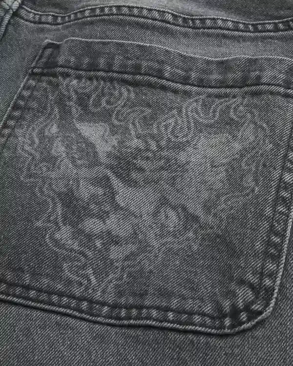 Grey Heart Graphic Baggy Jeans Grey Heart Graphic Baggy Jeans