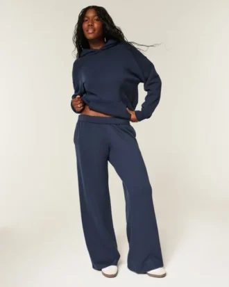 Heart Pocket Wide-Leg Sweatpants