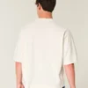 Heavyweight Baggy Crop Varsity Graphic Football Tee