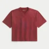 Heavyweight Baggy Crop Varsity Graphic Football Tee