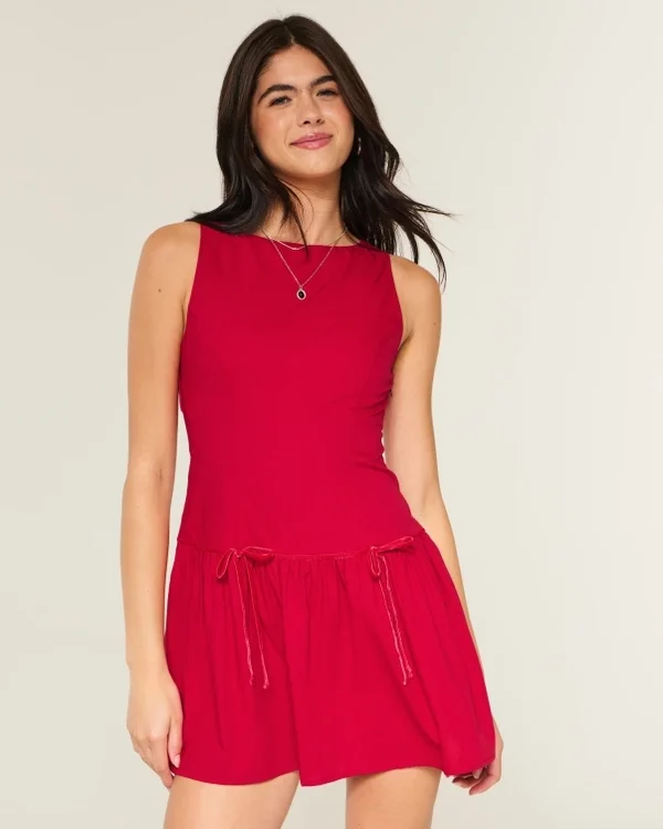 High-Neck Drop Waist Skort Dress High-Neck Drop Waist Skort Dress