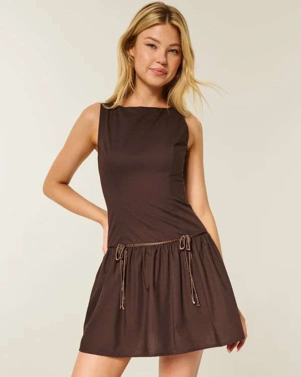 High-Neck Drop Waist Skort Dress High-Neck Drop Waist Skort Dress