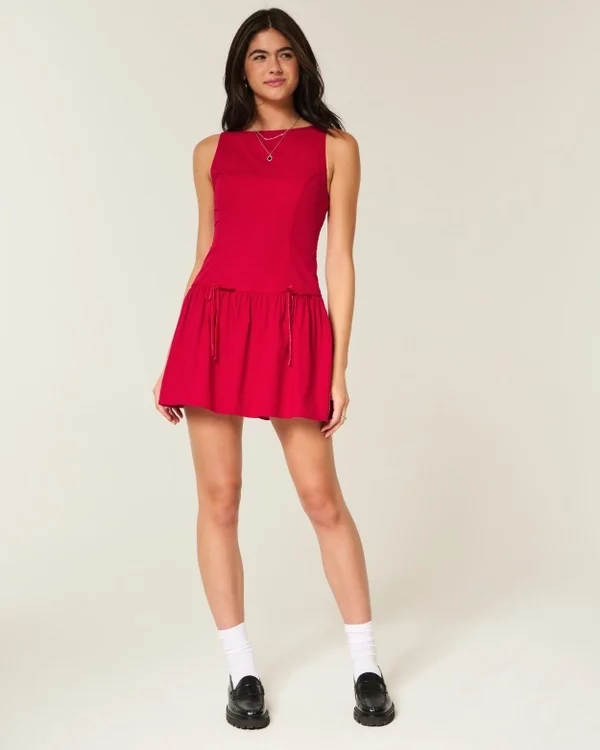 High-Neck Drop Waist Skort Dress High-Neck Drop Waist Skort Dress