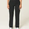 High-Rise Black Straight Jeans