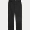 High-Rise Black Straight Jeans
