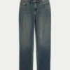 High-Rise Dark Wash Straight Jeans