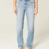 High-Rise Distressed Light Wash Straight Jeans High-Rise Distressed Light Wash Straight Jeans