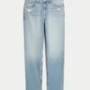 High-Rise Distressed Light Wash Straight Jeans High-Rise Distressed Light Wash Straight Jeans