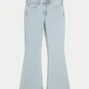 High-Rise Light Wash Heart Embroidered Flare Jeans