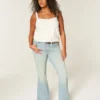 High-Rise Light Wash Star Pocket Flare Jeans