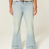 High-Rise Light Wash Star Pocket Flare Jeans