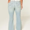 High-Rise Light Wash Star Pocket Flare Jeans