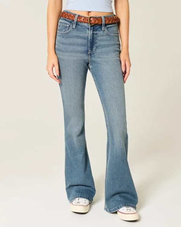 High-Rise Medium Wash Flare Jeans High-Rise Medium Wash Flare Jeans