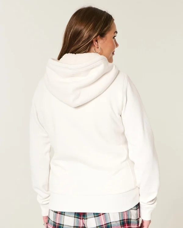 Holiday Vault Release Sherpa-Lined Zip-Up Logo Graphic Hoodie Holiday Vault Release Sherpa-Lined Zip-Up Logo Graphic Hoodie