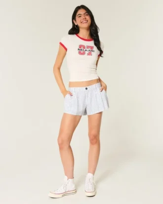 Hollister Livvy Low-Rise Linen-Blend Shorts