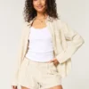 Hollister Livvy Low-Rise Linen-Blend Shorts 3″