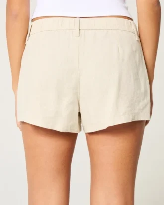 Hollister Livvy Low-Rise Linen-Blend Shorts 3″