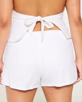 Hollister Livvy Low-Rise Linen-Blend Shorts 3″