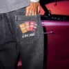Hollister x Taco Bell Washed Black Embroidered Graphic Baggy Jeans
