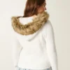 Hooded Faux Fur Trim Cardigan