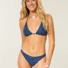 Jacquard Double-Strap Cheeky Bikini Bottom