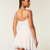 Lace Asymmetrical Hem Mini Dress