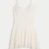 Lace Asymmetrical Hem Mini Dress