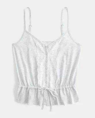 Lace Detail Peplum Top