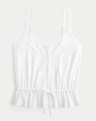 Lace Detail Peplum Top