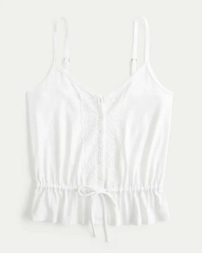 Lace Detail Peplum Top
