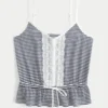 Lace Detail Peplum Top