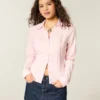 Lace Inset Button-Through Shirt