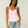 Lace Trim Chiffon Tank