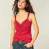 Lace Trim Chiffon Tank