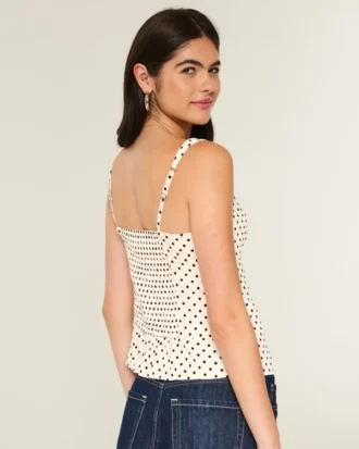 Lace Trim Chiffon Tank