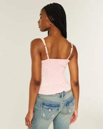 Lace Trim Chiffon Tank