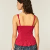 Lace Trim Chiffon Tank