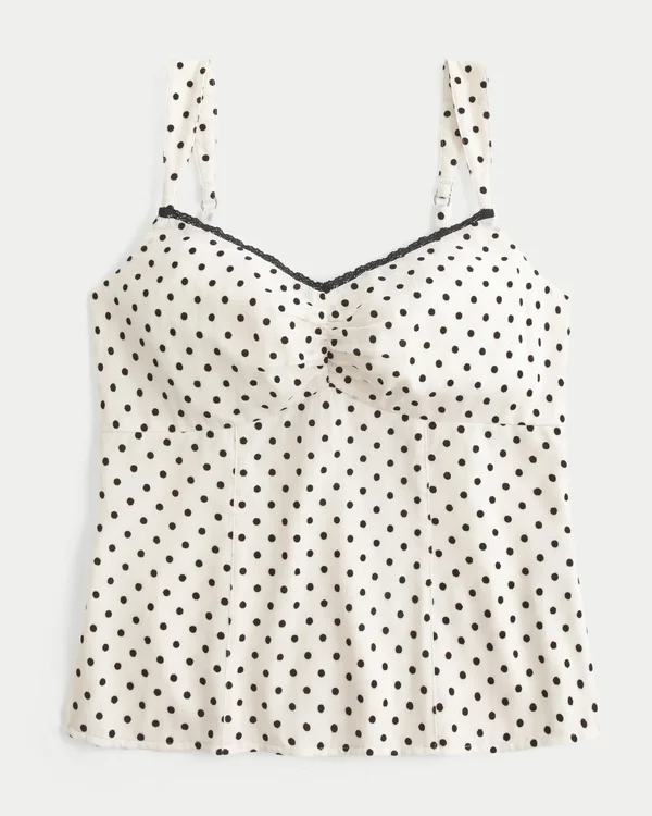 Lace Trim Chiffon Tank Lace Trim Chiffon Tank