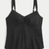 Lace Trim Chiffon Tank Lace Trim Chiffon Tank