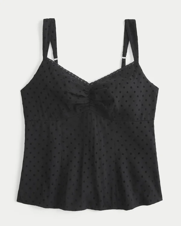 Lace Trim Chiffon Tank Lace Trim Chiffon Tank