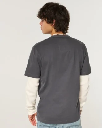 Layered Long-Sleeve Logo Graphic Tee