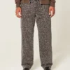 Leopard Print Baggy Painter Jeans