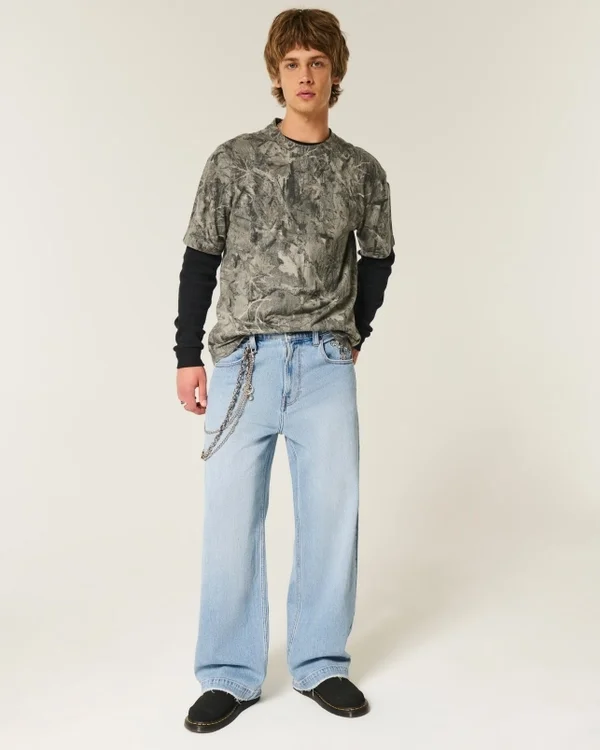 Light Wash Astronaut Graphic Super Baggy Jeans Light Wash Astronaut Graphic Super Baggy Jeans