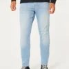 Light Wash Athletic Skinny Jeans
