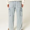 Light Wash Baggy Cargo Jeans